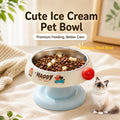 Stainless Steel Elevated Cat Dog Bowl Detachable Anti-Tip Pet Feeding Bowl Cute Food Water Bowl with Neck Support