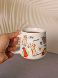 1 X 350ml Cat-Themed Ceramic Mug Coffee Cup Couples' Milk Mug the Perfect Gift for Cat Lovers