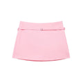 Women's Solid Color Skort with Belt Side Zipper Casual Shorts Skirts Fashionable And Stylish Women's Clothing