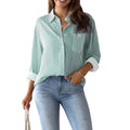 Classic Blue Striped Shirt Women 2026 Spring Streetwear Vintage Long Sleeve Blouses Female Casual Loose Single-Breasted Shirts