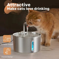 2.2L Automatic Cat Fountain Stainless Steel Pet Water Dispenser Silent Water Pump Circulation Filtering Visual Window（USB）