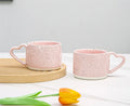 Korean Style ins Ceramics Cup 300ML Pink Love shape handle Coffee Mug Breakfast milk oatmeal cup Water  cup Valentine's Day Gift