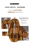 Checkered Shirt Woman Women's Buttoned Shirts Linen Blouses Woman Long Sleeve Shirts for Women Women's Vintage Blouse Elegant