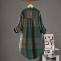 Checkered Shirt Woman Women's Buttoned Shirts Linen Blouses Woman Long Sleeve Shirts for Women Women's Vintage Blouse Elegant
