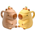 Christmas Mug Ceramic Coffee Mug Tea Mug Novelty Capybara Mug Christmas Gift Cute Milk Coffee Cup Funny Tea Cup with Lid