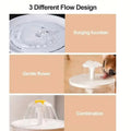 Electric Automatic Cat Water Fountain Transparent Flower Nozzle Cat Water Dispenser Mute Operation Water Filter