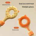 2 In 1 Retractable Cat Teaser Wand, Double-Sided Pet Massager Interactive Kitten Grooming Itch Relief Toy