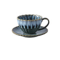 Vintage high-end striped kiln turned ceramic cup, hotel home office milk coffee cup, afternoon tea drinking cup