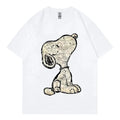 Snoopy Cartoon Anime Women T-shirt Summer Short Sleeve White 100% Cotton Men Tee Shirts Tops 2026 New Fashion Couple Clothing