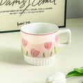 200ml Ceramic Mug Tulip Flower Cup Lovely Maiden Sense Water Cup Couple Style Coffee Cup Kitchen Drinkware Creative Mugs Cute