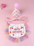 1 Set Pet Birthday Scarf Cute Delicate Lace Bib, Cat & Dog Birthday Party Celebration Prevent saliva Towel