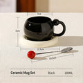 OANKR Ceramic Tea Coffee Cup Set, 180ml Coffee Mug with Saucer and Stainless Steel Spoon for Latte, Cappuccino, Americano Gift