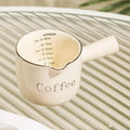 3oz/90ml Espresso Coffee Ceramic Small Milk Cup Wth Scale Coffee Measuring Cup Extraction Cup With V-Shaped Mouth Pitcher