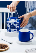 500ml Creative design Splash ink Blue Ceramic Mug Coffee Cup Couple water cup Breakfast Oatmeal Cups Festival Gift Porcelain Mug