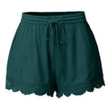 Women Lace Up Shorts Summer Casual Elastic Waist Wide Leg Sweat Fitness Running Short 2024 High Quality Thick Fabric Mini Shorts