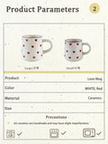 Heart-Shaped Ceramic Mug, Cute Little Heart Ceramic Mug, Coffee Cup, Drinking Cup, Suitable for Home Use, Afternoon Tea, Office Use, Latte Art in Coffee Shops, Souvenirs, Valentine's Day Gifts, Birthday Gifts