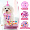 Cute Dog Birthday Hat Set Adjustable Sequins Pet Birthday Caps Colorful with Numbers Bowtie Dog Birthday Bib Pet Birthday Party