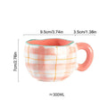 300ML Cute Hand Pinched Irregular Ceramic mug Flower Heart Pattern Coffee Cup Breakfast Milk tea cups Gift For Kids Girls