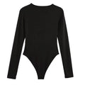 HXAO Woman 2025 Bodysuits Long Sleeve Black Body For Women Spring Summer Slimming Bodysuit Lingerie One Piece Thong Bodysuit
