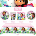 New Gabby Cat Birthday Party Decorations Gabbys Dollhouse Cup Plate Balloons Happy Banner Supplies for Kids Favors Girl Gifts