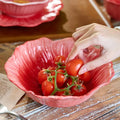 Multifunctional American Style Ceramic Flower Plate Light Luxury Modern Dining Plates Household Decorative Bowl Kitchen