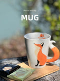 360ML 3D Fox Ceramic Cups Cartoon Animal Pattern Coffee Mugs Afternoon Tea Anti-scalding Milk Mug Home Office Kid Gifts Cup