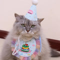1 Pc Cute Pet Birthday Cake Bib Washable Cat & Dog Bib Birthday Party Decoration Photo Decoration