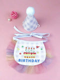 Pet Birthday Bib and Party Hat Cat Puppy Lace Saliva Towel Mini Doggy Bandana Scarf Dog Birthday Dress Up Supplies