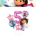 New Gabby Cat Birthday Party Decorations Gabbys Dollhouse Cup Plate Balloons Happy Banner Supplies for Kids Favors Girl Gifts