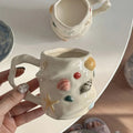 1pc 300ml/10oz Creative Shell Pattern Ceramic Coffee Mug, Hand-painted Ceramic Tea Cup Matcha Cup, Beautiful Pattern Couple Cup,