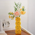 ‌1pc Ceramic Happy Face Vase - Art Deco Boho Flower Holder for Wedding/Home Decor