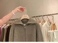 Zipper 100% pure cashmere cardigan ladies knitted coat thickened sweater lapel loose autumn and winter.