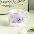 200ml Ceramic Mug Tulip Flower Cup Lovely Maiden Sense Water Cup Couple Style Coffee Cup Kitchen Drinkware Creative Mugs Cute