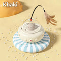 UFO Rotating Feather Cat Toy USB Charging Interactive Indoor Kitten Self Play Teaser