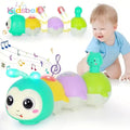 Montessori Electric Sensory Crawling Caterpillar Toys Christmas Gift for Toddler with Music and Light 1-3 Years Tummy Time Toy