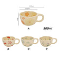 JUSTINLAU 300ml Cute Coffee Mug Ceramics Handmade Irregular Tea Cups Breakfast Milk Cup Home Desktop Cup Creative Tableware Gift