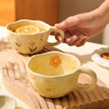 JUSTINLAU 300ml Cute Coffee Mug Ceramics Handmade Irregular Tea Cups Breakfast Milk Cup Home Desktop Cup Creative Tableware Gift