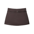 Women's Solid Color Skort with Belt Side Zipper Casual Shorts Skirts Fashionable And Stylish Women's Clothing