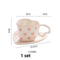 Cute INS style Ceramic Mug Creative Hand-Painted Love Heart Coffee Cup Couples Cup Breakfast Milk tea Mug Valentine's Day Gift