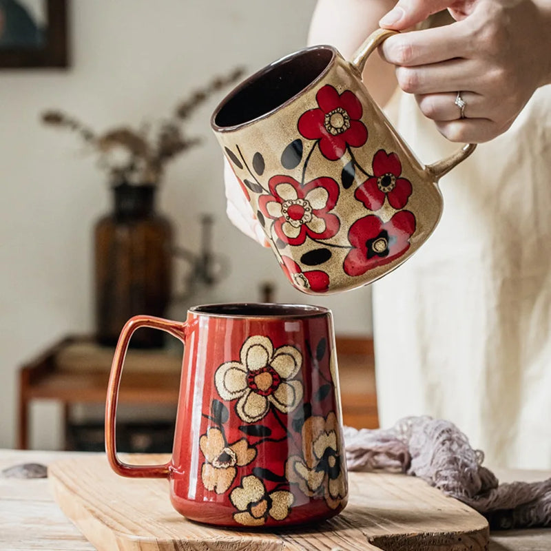 700ml Large Capacity Coffee Cup Office Water Drinkware Chinese Style Hand-painted Cups Ceramic Mug Fathers Day Gifts
