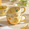 JUSTINLAU 300ml Cute Coffee Mug Ceramics Handmade Irregular Tea Cups Breakfast Milk Cup Home Desktop Cup Creative Tableware Gift