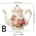 Beautiful ceramic cups with floral patterns, coffee cups, tea sets, water cups. Suitable for family use or afternoon tea.