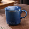 High-value stoneware mug with lid, multi-color optional, non-slip bottom, household coffee cup water cup