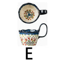 1pc, Bohemian style ceramic cup, with handle for easy removal, coffee cup, afternoon tea cup, breakfast cup, milk cup