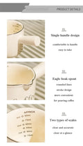 3oz/90ml Espresso Coffee Ceramic Small Milk Cup Wth Scale Coffee Measuring Cup Extraction Cup With V-Shaped Mouth Pitcher