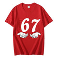 Six Seven 6 7 Meme Funny Hands T-shirt High Street Trend Fashion Short Sleeve T-shirts Men Women Clothing Casual Cotton T Shirts