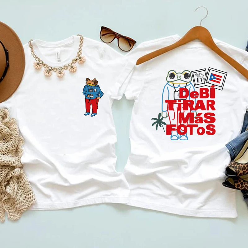 2025 BAD BUNNY New Album Shirt DTMF Debí Tirar Más Fotos T-shirt Harajuku 2 Side Print Trendy Hip Hop Tees Y2k Summer Tshirt Top