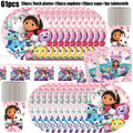 Gabby Dollhouse Birthday Party Supplies Plates Cups Tablecloth Napkins Gabby Cat Birthday Decoration Supply Kit Kids Party Favor