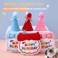 Pet Birthday Hat Scarf Set Adjustable Cat Dog Birthday Supplies Mini Pet Saliva Towel Suitable for Cat and Dog Party Decoration