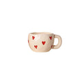 Hand Painted Heart Design Ceramic Coffee Mug With Handle For Milk Tea Romantic Gift Valentine Anniversary Couple Set